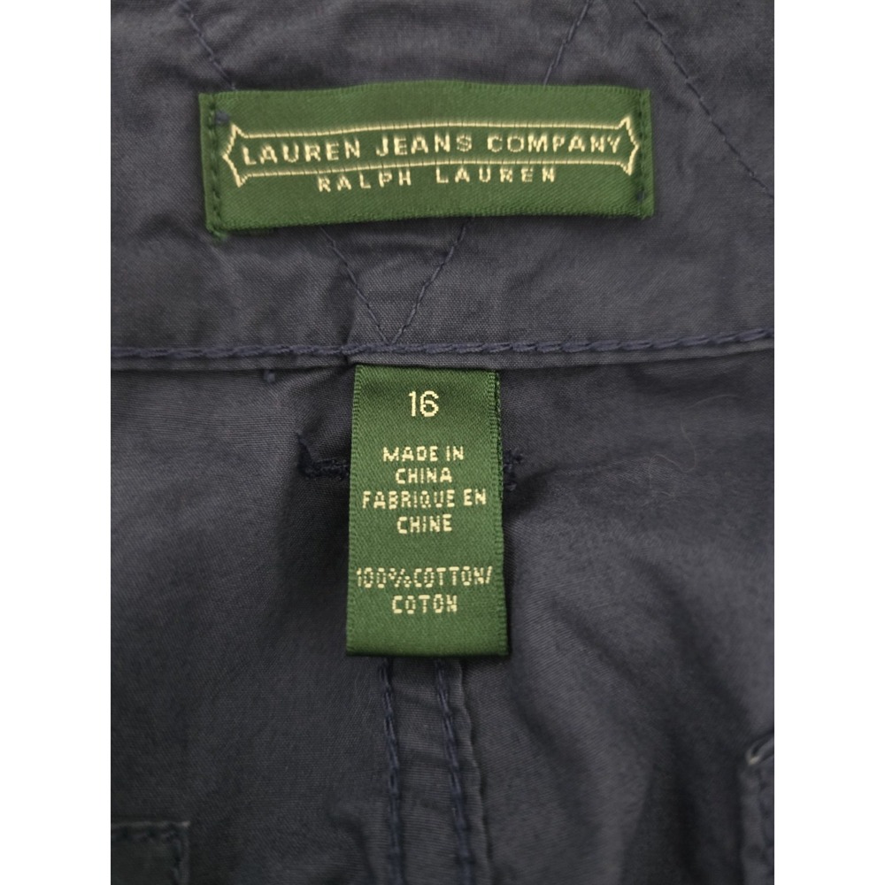 VTG Lauren Jeans Co Ralph Lauren Navy Nautical Cargo Capri Pants Womens Sz 16 - Picture 5 of 6